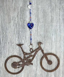 Mountain Bike Sun Catcher Cobalt Heart