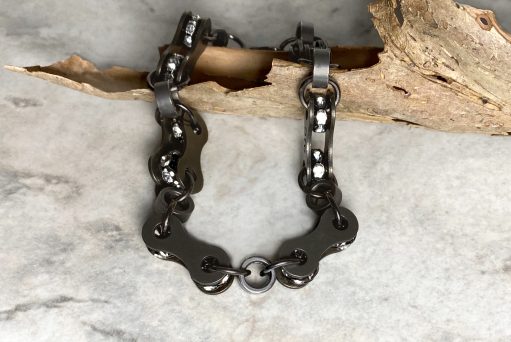 Bike Chain Bracelet Crystals