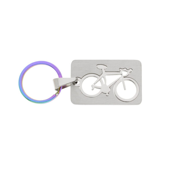 Cycle-Clip-Bike-Key-Chain-Brushed-Stainless-Neo-Chrome-Key-Ring