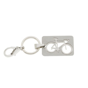 Cycle-Clip-Bike-Key-Chain-Brushed-Stainless-Steel-Lobster-Clasp