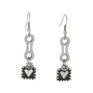 Chained heart earrings