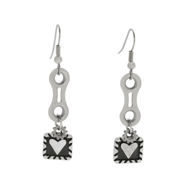 Chained heart earrings