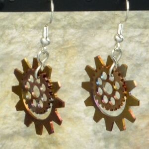 Bike Gears Sunflower Earrings
